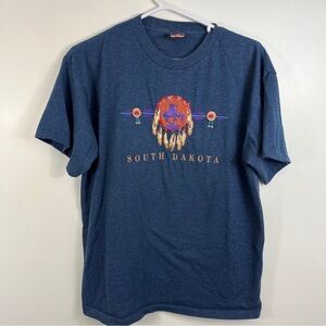 Vtg 90s South Dakota Tourist Tshirt  Native American Dream Catcher Embroidered L